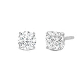 Everyday Elegance 14K Solid White Gold Classic Four Prong Stud Earrings | Round Cut Lab Grown Diamond | Screw Back Posts | 3.0 CTW (E-F Color, VS2-SI1 Clarity) | With Gift Box