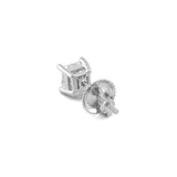 Everyday Elegance 14K Solid White Gold Classic Four Prong Stud Earrings | Princess Cut Lab Grown Diamond | Screw Back Posts | 1.0 CTW (E-F Color, VS2-SI1 Clarity) | With Gift Box