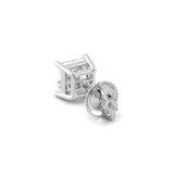 Everyday Elegance 14K Solid White Gold Classic Four Prong Stud Earrings | Princess Cut Lab Grown Diamond | Screw Back Posts | 2.0 CTW (E-F Color, VS2-SI1 Clarity) | With Gift Box