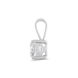 Everyday Elegance 14K White Gold Cubic Zirconia Solitaire Pendant for Women Cushion Cut 1.0 CTW | With Gift Box