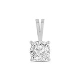 Everyday Elegance 14K White Gold Cubic Zirconia Solitaire Pendant for Women Cushion Cut 1.0 CTW | With Gift Box