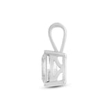 Everyday Elegance 14K White Gold Cubic Zirconia Solitaire Pendant for Women Emerald Cut 1.8 CTW |With Gift Box