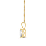 Everyday Elegance 14K Yellow Gold Cubic Zirconia Solitaire Pendant Necklace for Women Emerald Cut 1.8 CTW |.60mm Thick 18" Length Box Link Chain |With Gift Box