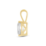 Everyday Elegance 14K Yellow Gold Cubic Zirconia Solitaire Pendant for Women Emerald Cut 1.8 CTW |With Gift Box