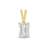 Everyday Elegance 14K Yellow Gold Cubic Zirconia Solitaire Pendant for Women Emerald Cut 1.8 CTW |With Gift Box