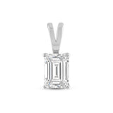 Everyday Elegance 14K White Gold Cubic Zirconia Solitaire Pendant for Women Emerald Cut 1.8 CTW |With Gift Box
