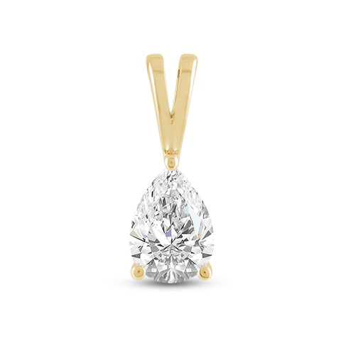 Everyday Elegance 14K Yellow Gold Cubic Zirconia Solitaire Pendant for Women Pear Cut 1.0 CTW |With Gift Box