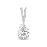 Everyday Elegance 14K White Gold Cubic Zirconia Solitaire Pendant for Women Pear Cut 1.0 CTW |With Gift Box