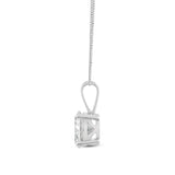 Everyday Elegance 14K White Gold Cubic Zirconia Solitaire Pendant Necklace for Women Oval Cut 1.0 CTW | 0.60mm Thick 18" Length Box Link Chain | With Gift Box