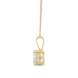 Everyday Elegance 14K Yellow Gold Cubic Zirconia Solitaire Pendant Necklace for Women Oval Cut 1.0 CTW | 0.60mm Thick 18" Length Box Link Chain | With Gift Box