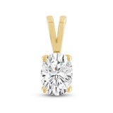 Everyday Elegance 14K Yellow Gold Cubic Zirconia Solitaire Pendant for Women Oval Cut 1.0 CTW | With Gift Box