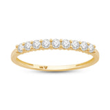 Everyday Elegance 9 Stones Wedding Anniversary Ring Band for Women in 14K Yellow Gold with 0.54 CTTW Round Cut Cubic Zirconia |