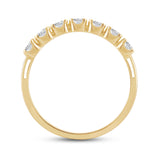 Everyday Elegance 7 Stones Wedding Anniversary Ring Band for Women in 14K Yellow Gold with 1.75 CTTW Round Cut Cubic Zirconia |