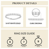 Everyday Elegance 9 Stones Wedding Anniversary Ring Band for Women in 14K White Gold with 0.54 CTTW Round Cut Cubic Zirconia |