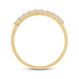 Everyday Elegance 9 Stones Wedding Anniversary Ring Band for Women in 14K Yellow Gold with 0.54 CTTW Round Cut Cubic Zirconia |