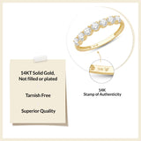 Everyday Elegance 7 Stones Wedding Anniversary Ring Band for Women in 14K Yellow Gold with 1.75 CTTW Round Cut Cubic Zirconia |