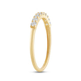 Everyday Elegance 9 Stones Wedding Anniversary Ring Band for Women in 14K Yellow Gold with 0.54 CTTW Round Cut Cubic Zirconia |