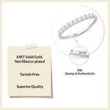 Everyday Elegance 9 Stones Wedding Anniversary Ring Band for Women in 14K White Gold with 0.54 CTTW Round Cut Cubic Zirconia |