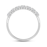 Everyday Elegance 7 Stones Wedding Anniversary Ring Band for Women in 14K White Gold with 1.75 CTTW Round Cut Cubic Zirconia |