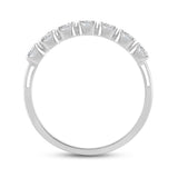 Everyday Elegance 7 Stones Wedding Anniversary Ring Band for Women in 14K White Gold with 1.26 CTTW Round Cut Cubic Zirconia