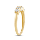 Everyday Elegance 5 Stone Wedding Anniversary Ring Band for Women in 14K Yellow Gold, 1.25 CTTW Round Cut Cubic Zirconia |