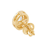 Everyday Elegance 14K Solid Yellow Gold Stud Earrings Oval "Halo" Cubic Zirconia Screw Back Posts 1.80 CTW With Gift Box