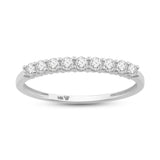 Everyday Elegance 9 Stones Wedding Anniversary Ring Band for Women in 14K White Gold with 0.54 CTTW Round Cut Cubic Zirconia