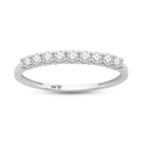 Everyday Elegance 9 Stones Wedding Anniversary Ring Band for Women in 14K White Gold with 0.54 CTTW Round Cut Cubic Zirconia |
