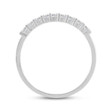 Everyday Elegance 9 Stones Wedding Anniversary Ring Band for Women in 14K White Gold with 0.54 CTTW Round Cut Cubic Zirconia |