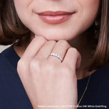 Everyday Elegance 5 Stone Wedding Anniversary Ring Band for Women in 14K Yellow Gold, 1.25 CTTW Round Cut Cubic Zirconia |