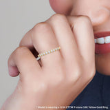 Everyday Elegance 9 Stones Wedding Anniversary Ring Band for Women in 14K White Gold with 0.54 CTTW Round Cut Cubic Zirconia |