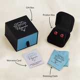 Everyday Elegance 14KT Real White Gold 4 Prong Setting Solitaire Stud Earrings for Men & Women with 7 MM Round Cut Created Ruby and Screw Back | With Gift Box