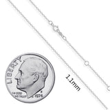 Everyday Elegance 14K White Gold 1.1 mm Cable Chain Necklace with Spring-ring Clasp |17", 18", 19" (inches)  Extendable Length