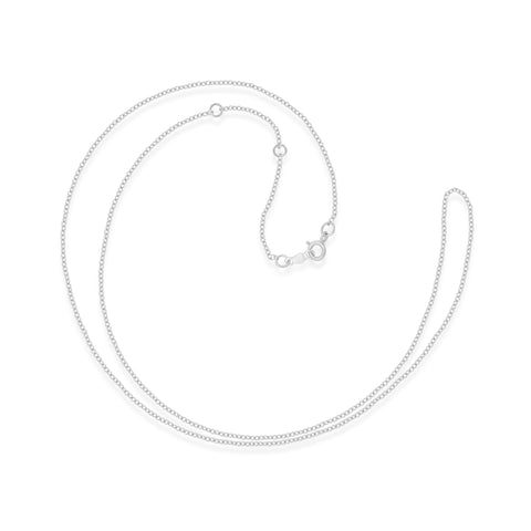 Everyday Elegance 14K White Gold 1.1 mm Cable Chain Necklace with Spring-ring Clasp |17", 18", 19" (inches)  Extendable Length