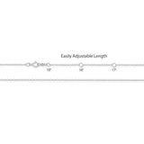 Everyday Elegance 14K White Gold 1.1 mm Cable Chain Necklace with Spring-ring Clasp |17", 18", 19" (inches)  Extendable Length