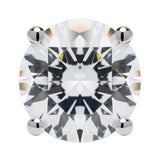 14K Solid White Gold Stud Earrings | Round Cut Cubic Zirconia | Screw Back Posts | 3.34 CTW