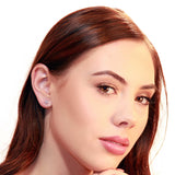 14K Solid White Gold SINGLE Stud Earring | Princess Cut Cubic Zirconia | Screw Back Post | .29 Carat