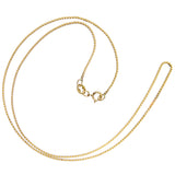 14K Solid Yellow Gold Necklace | Box Link Chain | 16 Inch Length | 1.0mm Thick