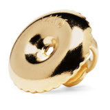 Two Earring Back Replacements |14K Solid Yellow Gold | Threaded Screw on Screw off |Quality Die Struck | Post Size .032" | 2 Backs