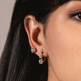 14K Solid Yellow Gold Stud Earrings | Round Cut Cubic Zirconia | Screw Back Posts | 2.0 CTW