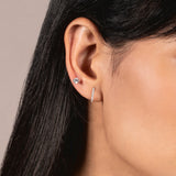 14K Solid White Gold Round Cut Huggie Hoop Cubic Zirconia Earrings 12mm (.20 CTW, Diamond Equivalent), With Gift Box