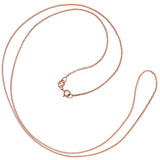 14K Solid Rose Gold Necklace | Box Link Chain | 22 Inch Length | 1.0mm Thick