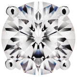 14K Solid White Gold Stud Earrings | Round Cut Cubic Zirconia | Screw Back Posts | 2.56 CTW