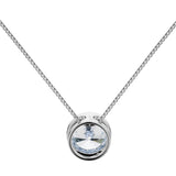 14K Solid White Gold Pendant Necklace | Bezel Set Round Cut Cubic Zirconia Solitaire | 1.5 Carat | 16 Inch .60mm Box Link Chain