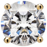 14K Solid Yellow Gold Stud Earrings | Round Cut Cubic Zirconia | Screw Back Posts | 2.56 CTW