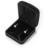 14K Solid Yellow Gold Earrings | Round Cut Cubic Zirconia | Leverback Drop Dangle Basket Setting | .92 CTW