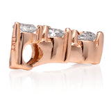 14K Solid Rose Gold Pendant Only | Round Cut Cubic Zirconia 3-Stone "Trilogy" | .22 CTW