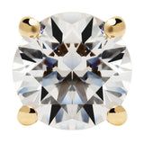 14K Solid Yellow Gold Stud Earrings | Round Cut Cubic Zirconia | Screw Back Posts | .50 CTW