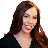 Sterling Silver Cubic Zirconia Station Necklace | 18 Inch Length Cable Rolo Chain