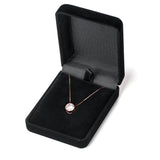 14K Solid Rose Gold Pendant Necklace | Bezel Set Round Cut Cubic Zirconia Solitaire | 1.5 Carat | 18 Inch 1.0mm Box Link Chain